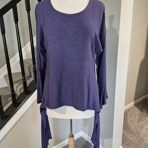 Jules Fashion of Two Worlds Moroccan Purple Long Sleeve Sweater w/Ties (Size L)